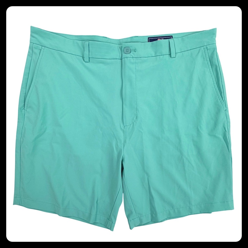 Vineyard Vines Golf Breaker Short Men 40 Mint Green Performance Stretch EUC 8"
